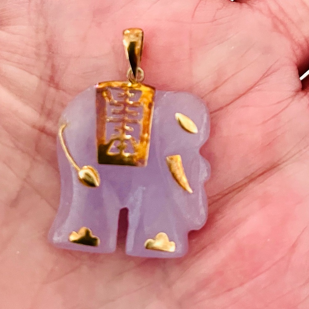 Vintage Lucky Elephant Charm/Pendant Amethyst & 14K Gold, Rare Pendant - Picture 12 of 14